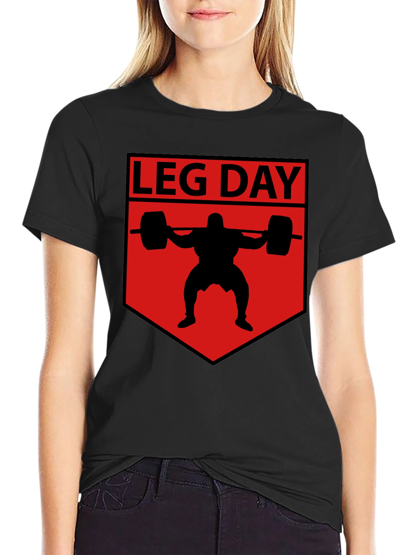 Leg Day Graphic T-Shirt - Black Cotton Gym Tee
