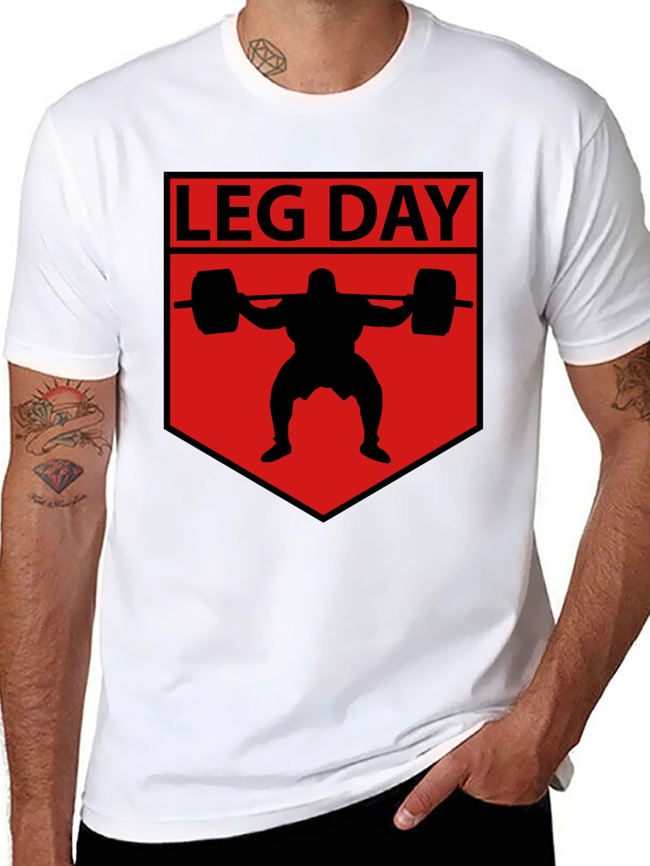 Leg Day Graphic T-Shirt - Black Cotton Gym Tee