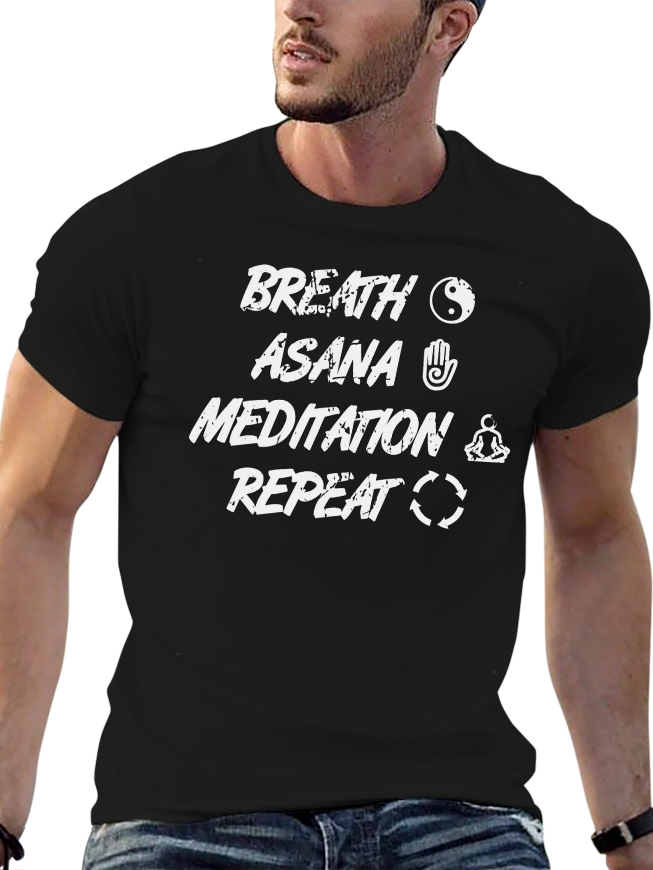 Yoga Inspired Black T-Shirt