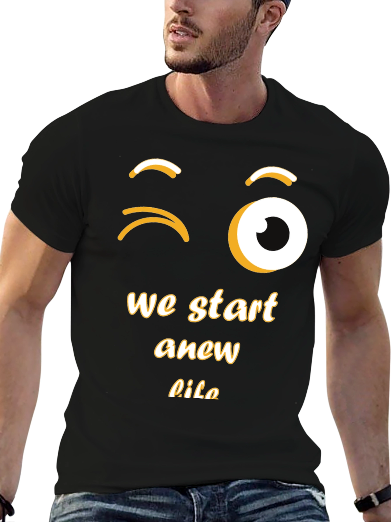 Winking Emoji New Life Graphic Tee