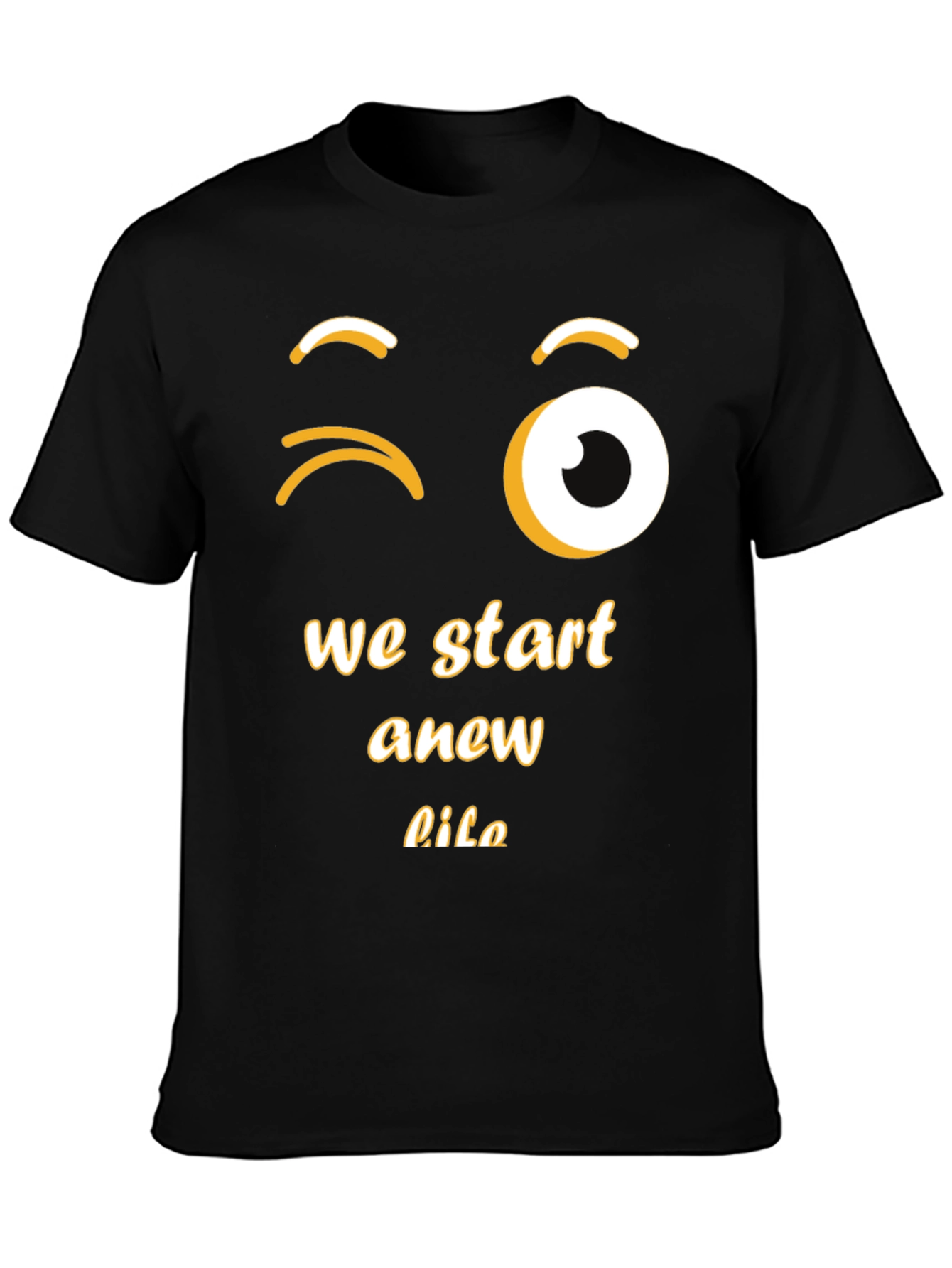 Winking Emoji New Life Graphic Tee