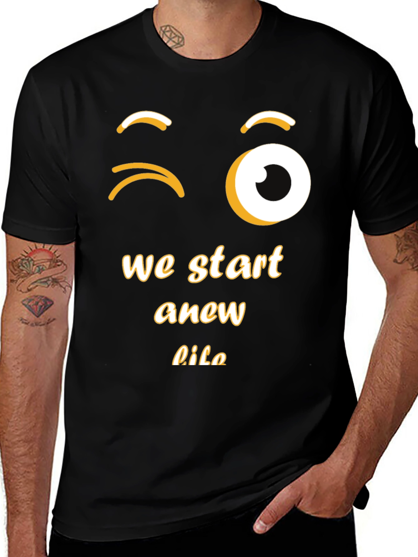 Winking Emoji New Life Graphic Tee