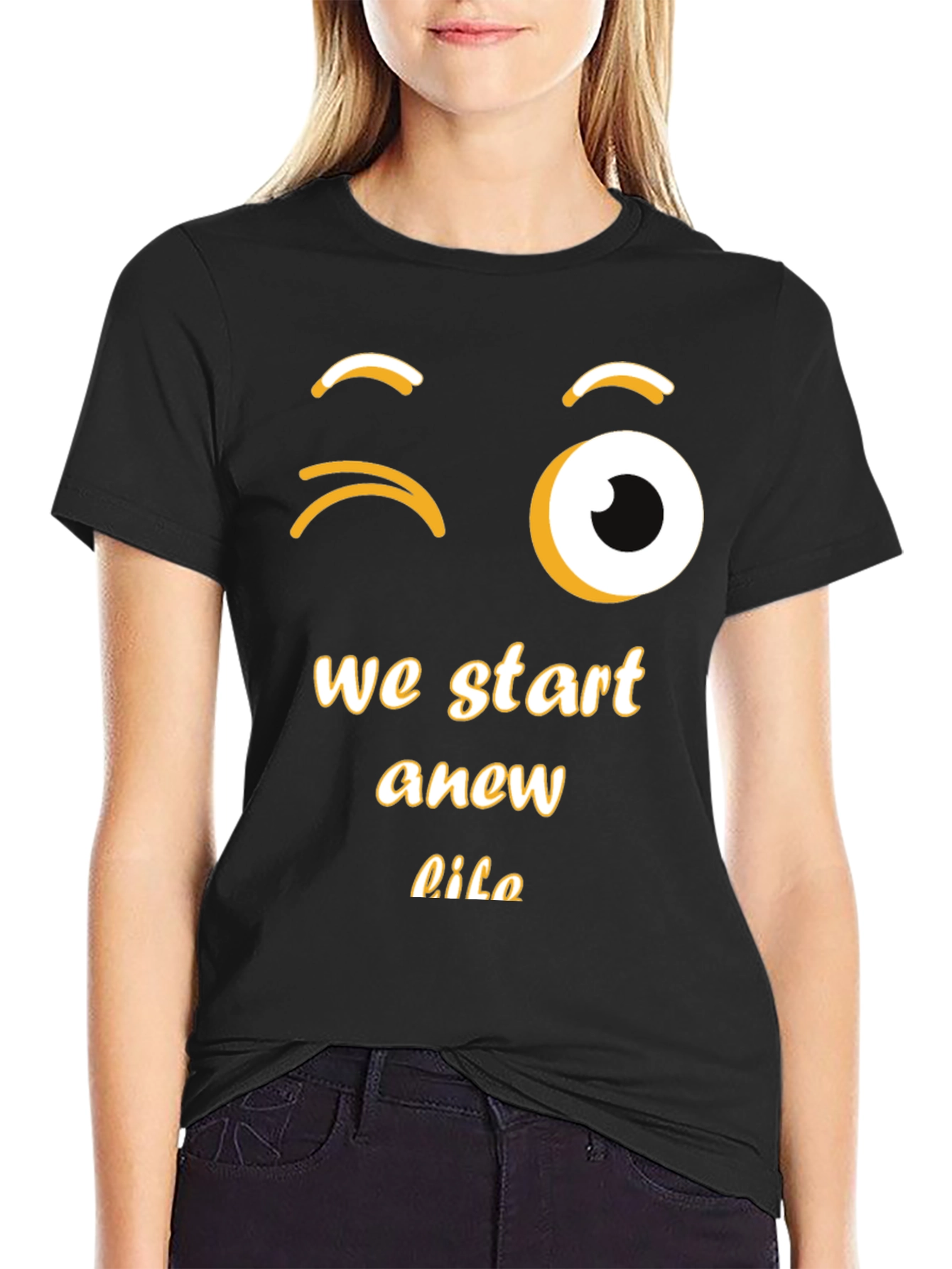 Winking Emoji New Life Graphic Tee