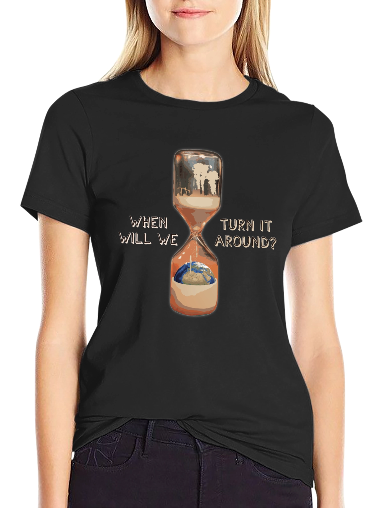Climate Change Hourglass Graphic T-Shirt