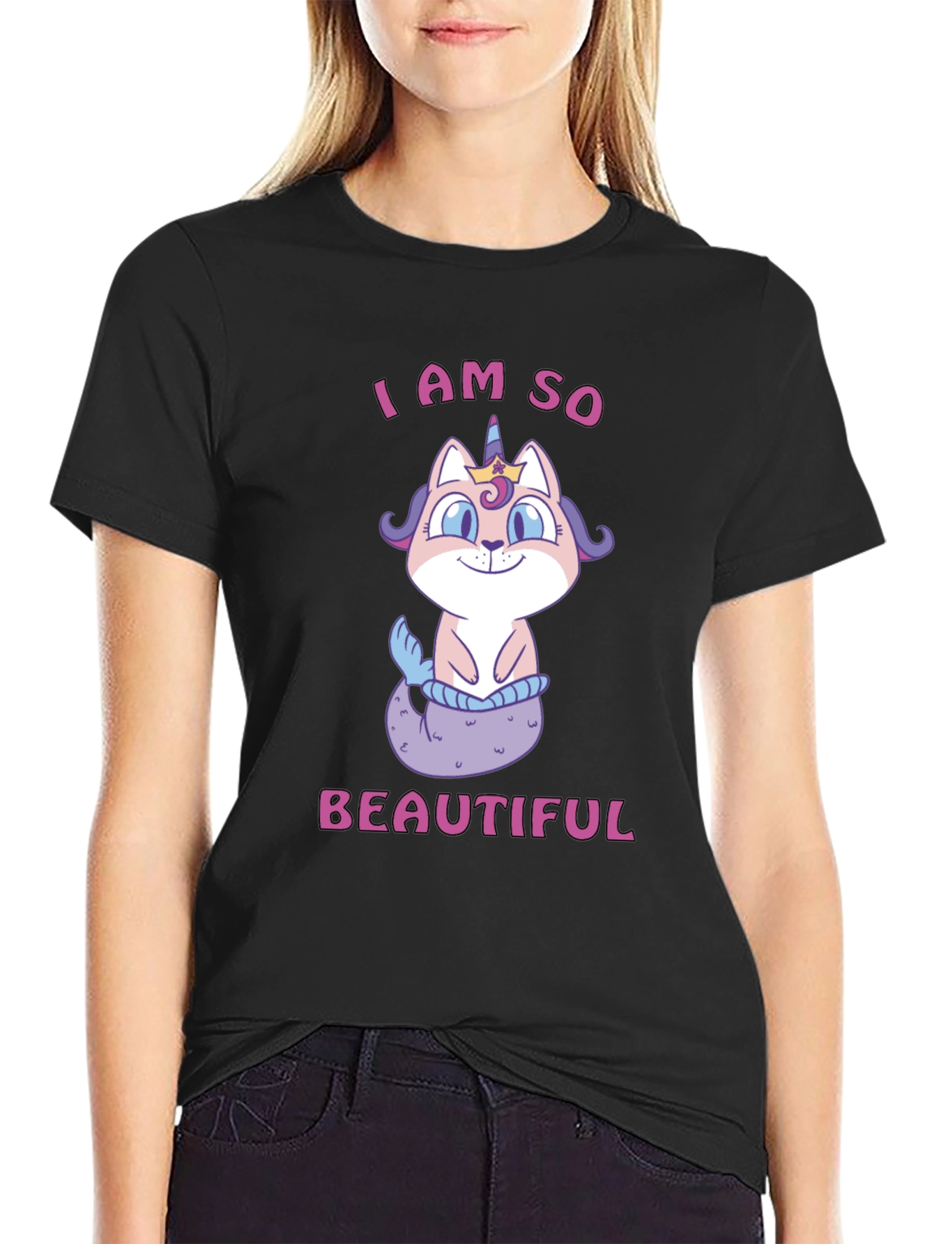 Cute Cat Mermaid Unicorn T-Shirt