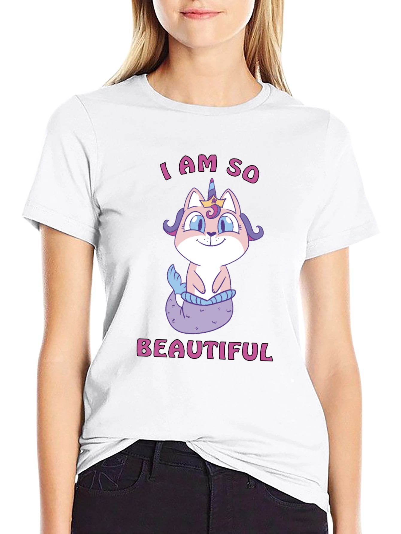 Cute Cat Mermaid Unicorn T-Shirt
