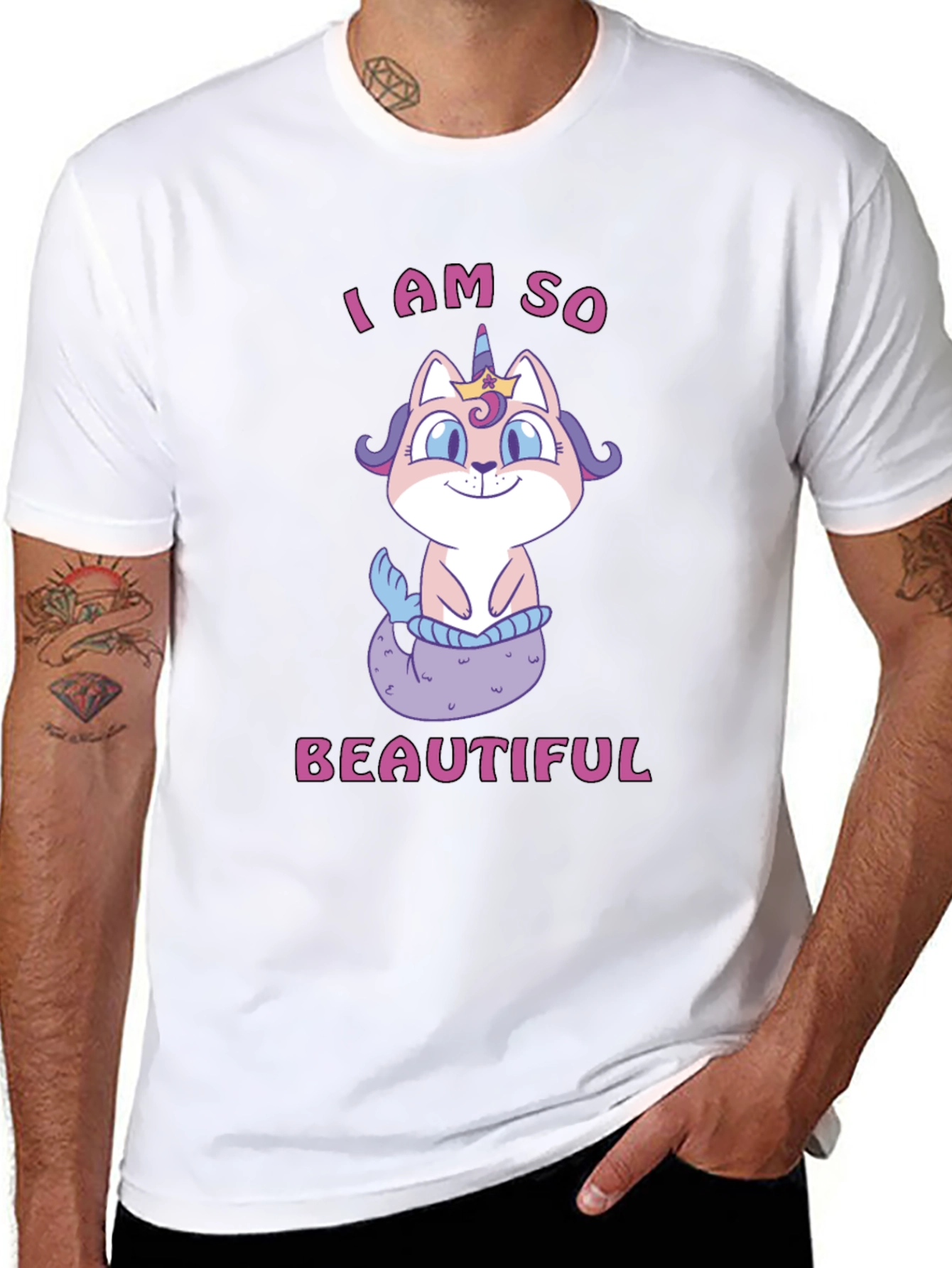 Cute Cat Mermaid Unicorn T-Shirt