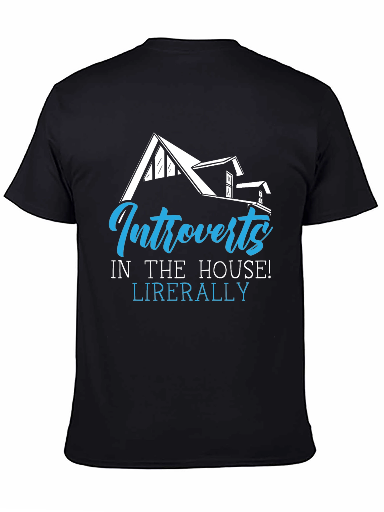Introverts In The House Black Graphic T-Shirt