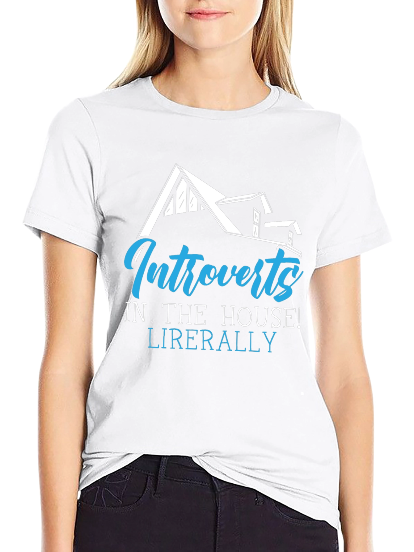 Introverts In The House Black Graphic T-Shirt