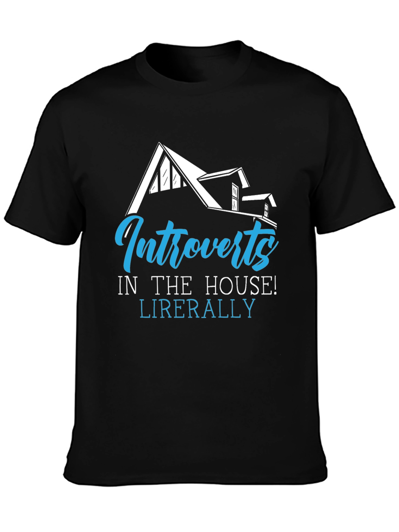 Introverts In The House Black Graphic T-Shirt