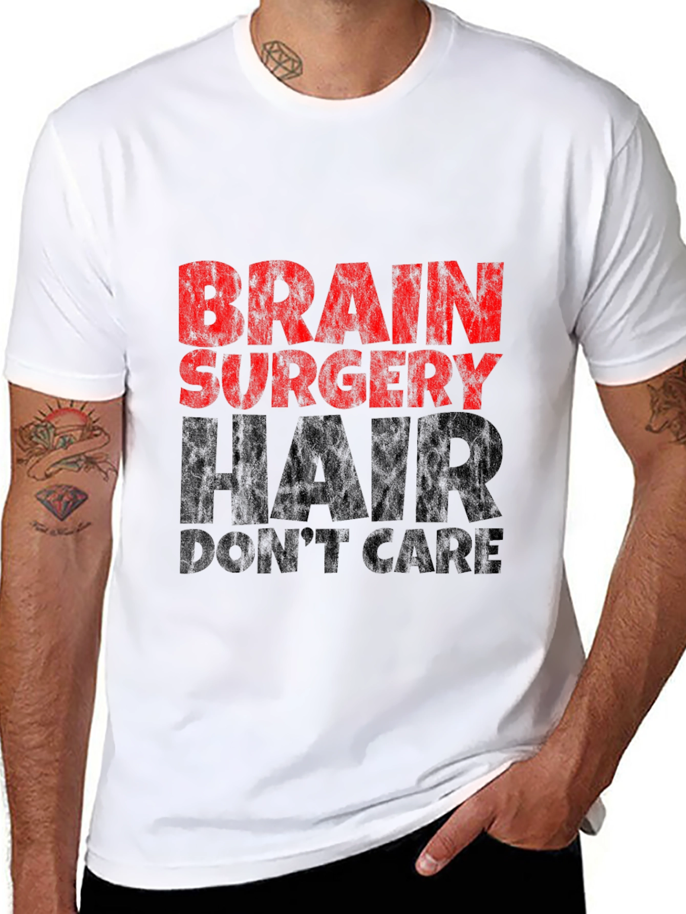 Brain Surgery Hair Dont Care Graphic T-Shirt