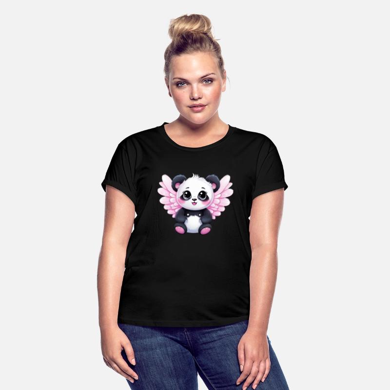 Panda-Engel-Mädchen mit Flügeln