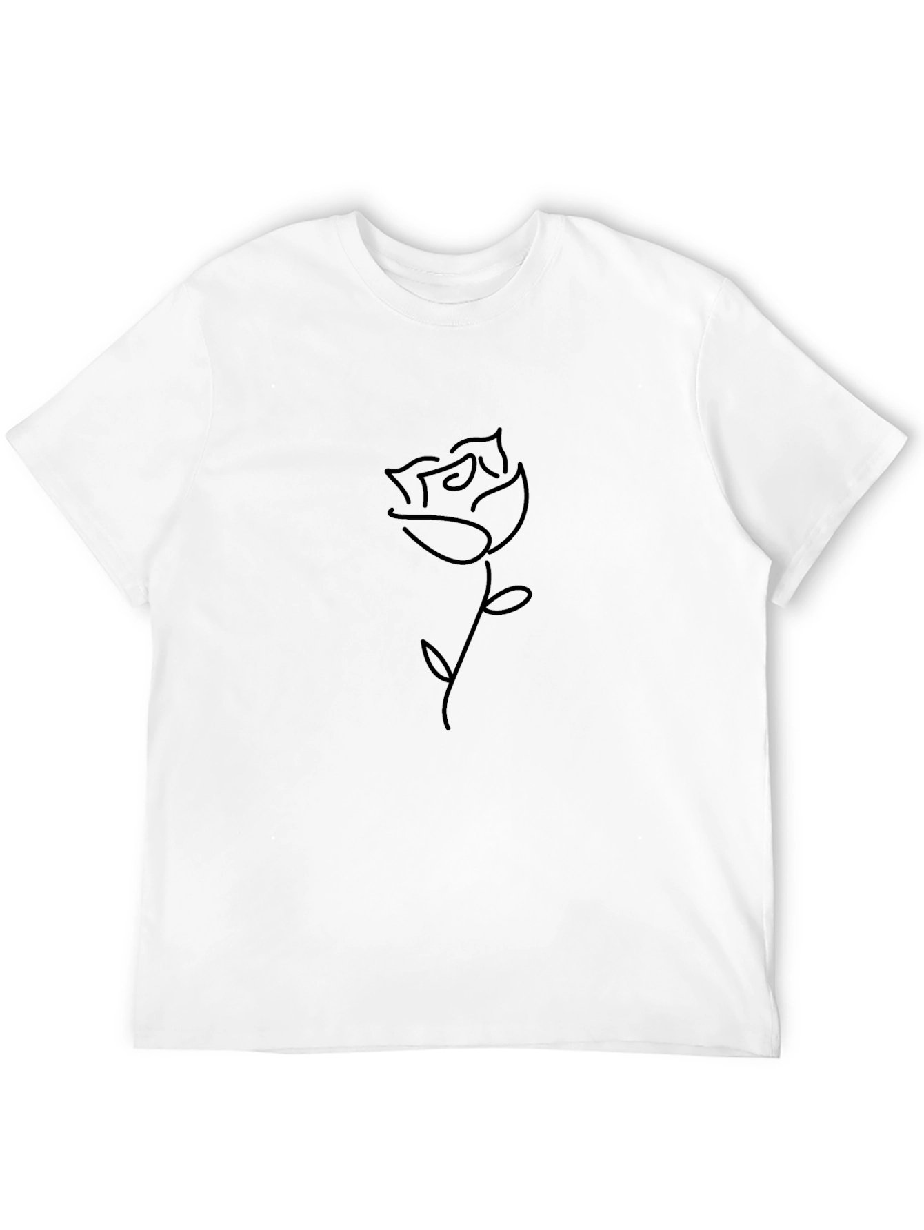 Minimalist Rose Graphic Black T-Shirt