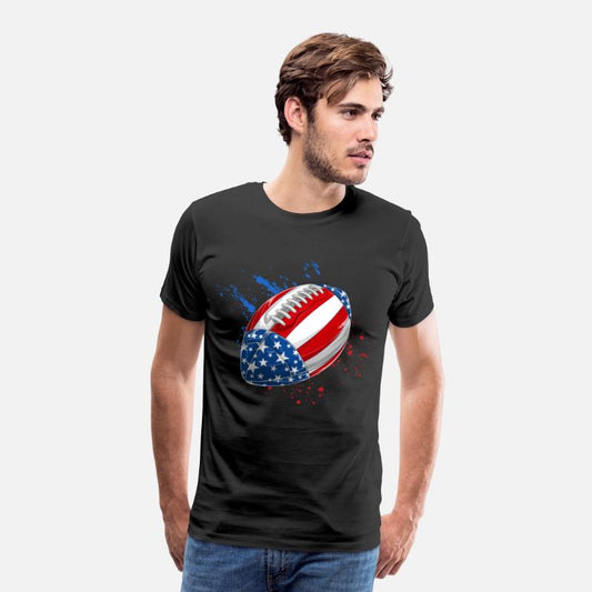 Patriotic Rugby 4th of July USA American Flag