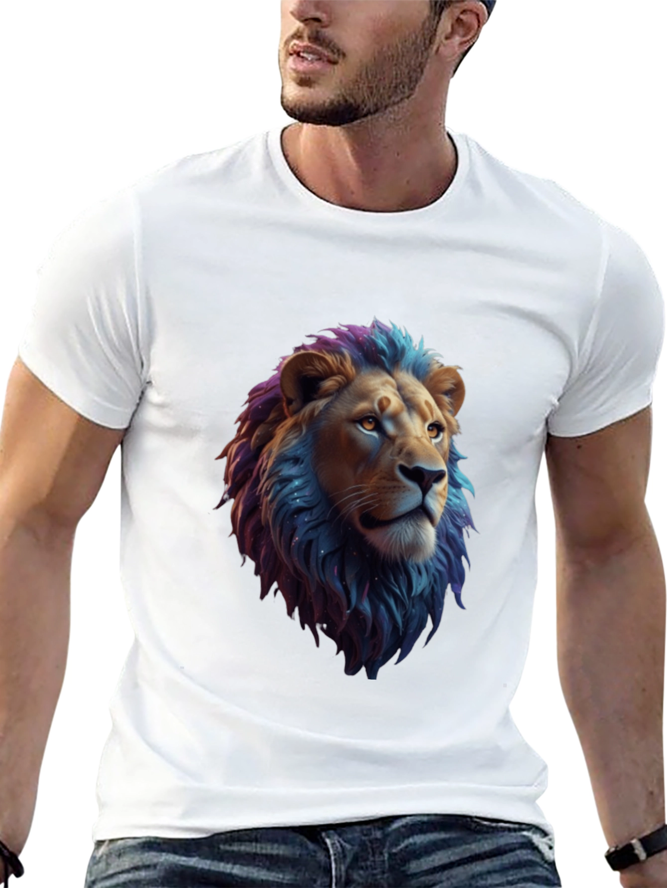 Lion Head Graphic Tee - Cool Animal Print Shirt