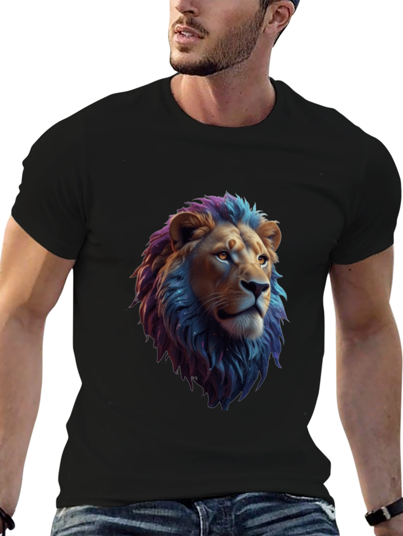Lion Head Graphic Tee - Cool Animal Print Shirt