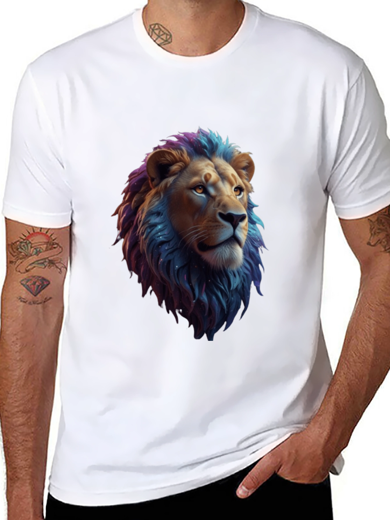 Lion Head Graphic Tee - Cool Animal Print Shirt