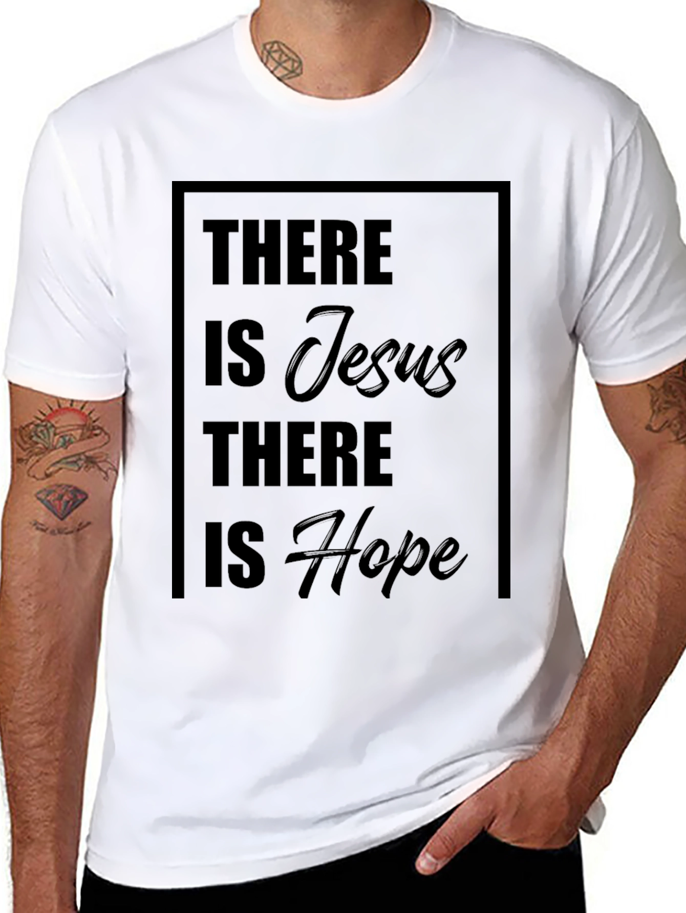 There is Jesus There is Hope Black T-Shirt
