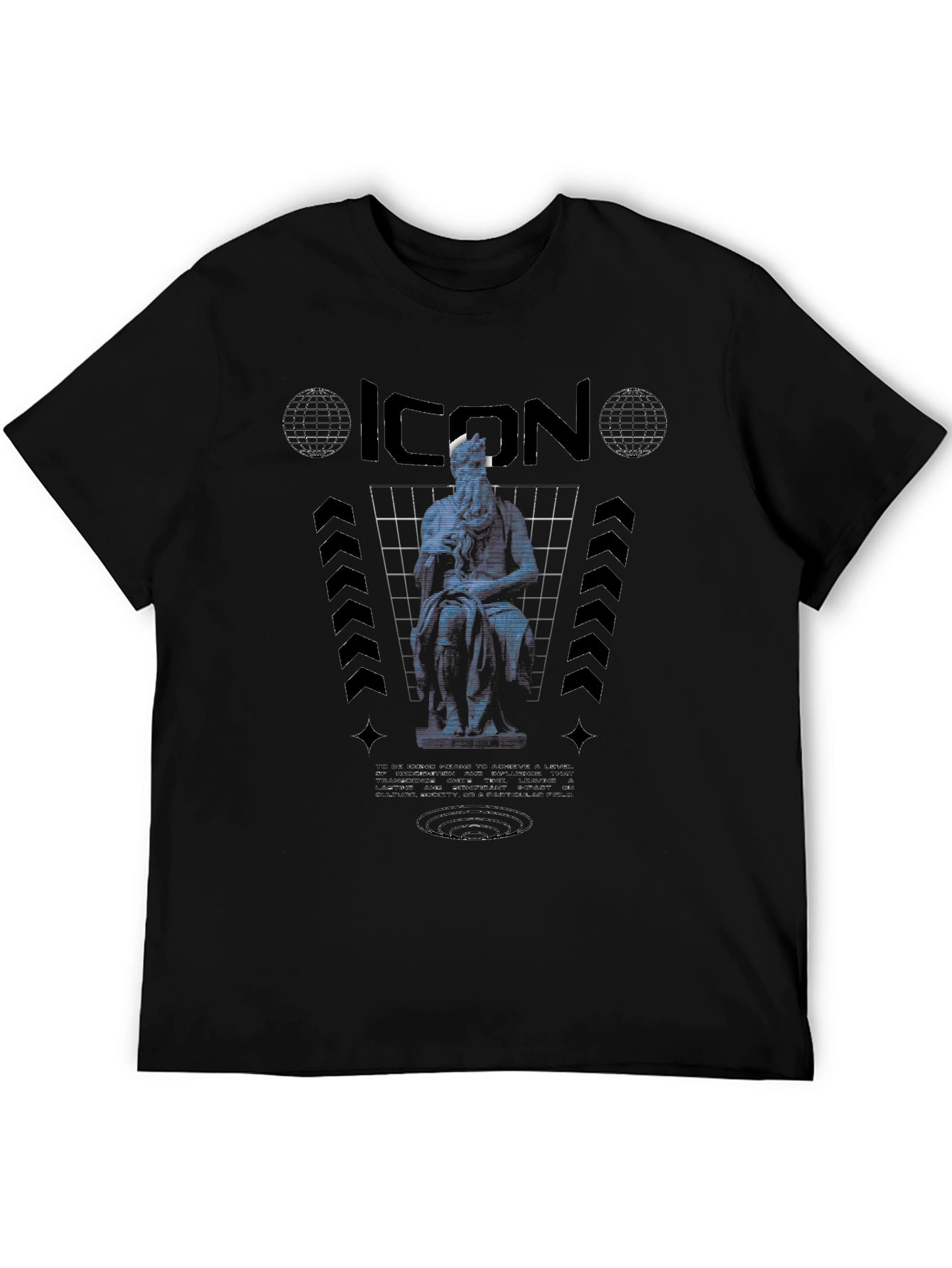 Icon Statue Graphic Print Black T-Shirt