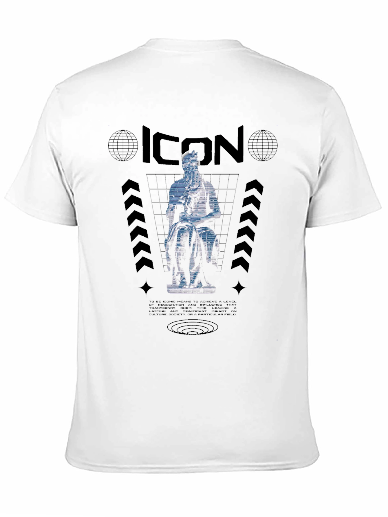 Icon Statue Graphic Print Black T-Shirt