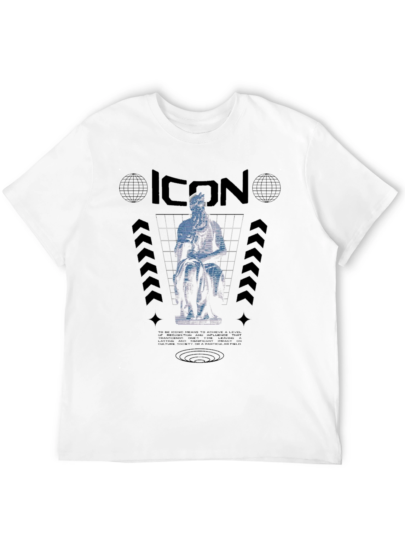 Icon Statue Graphic Print Black T-Shirt