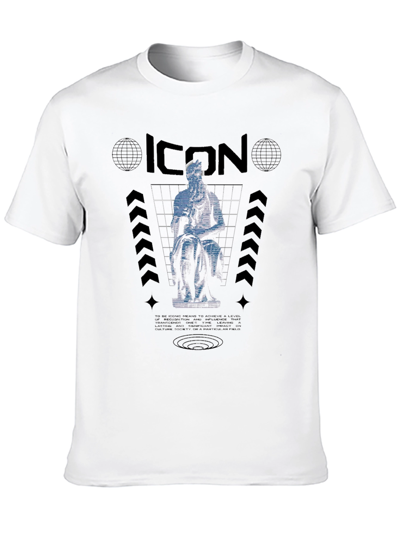 Icon Statue Graphic Print Black T-Shirt