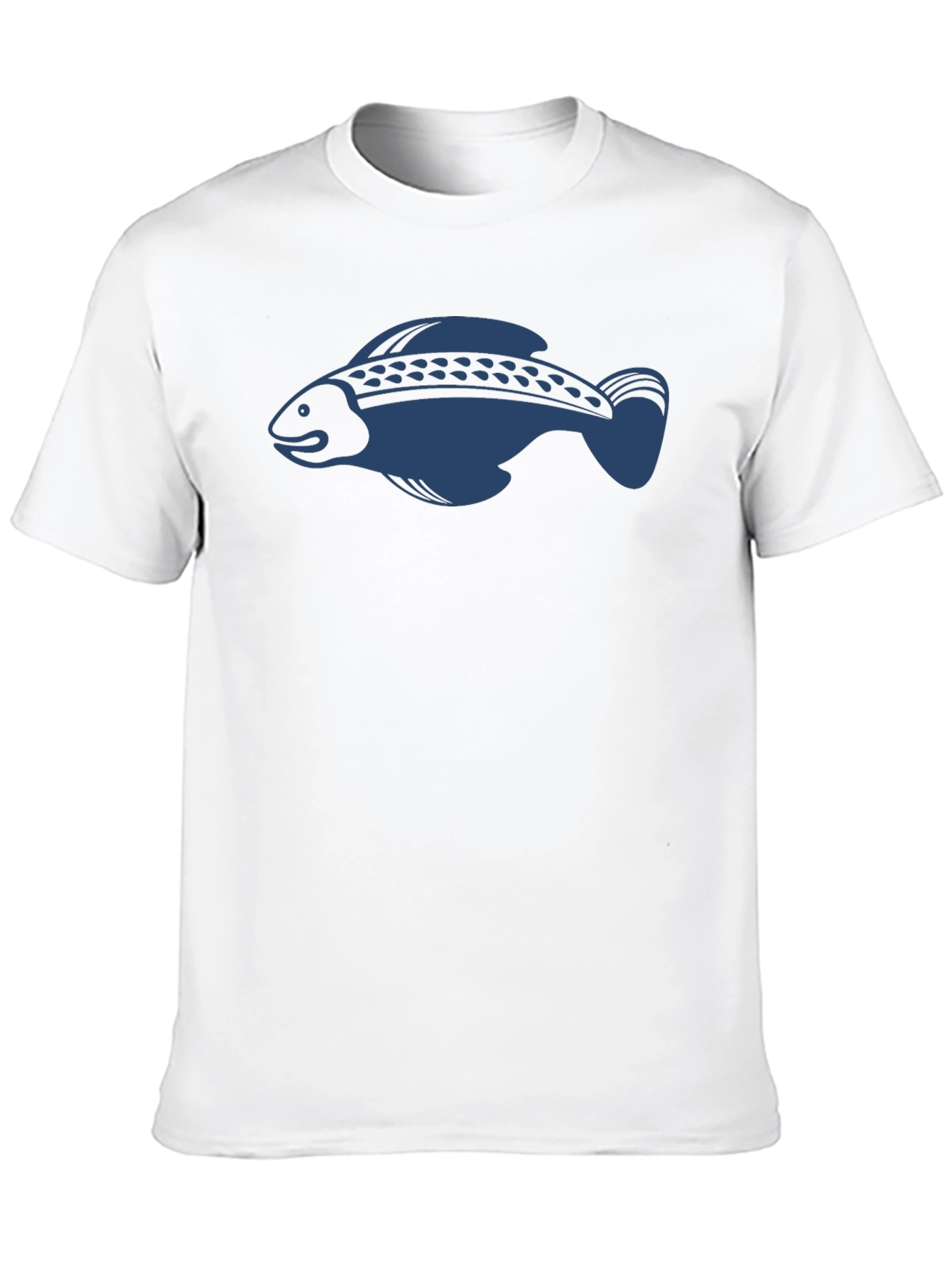 Mens Black T-Shirt with Fish Design