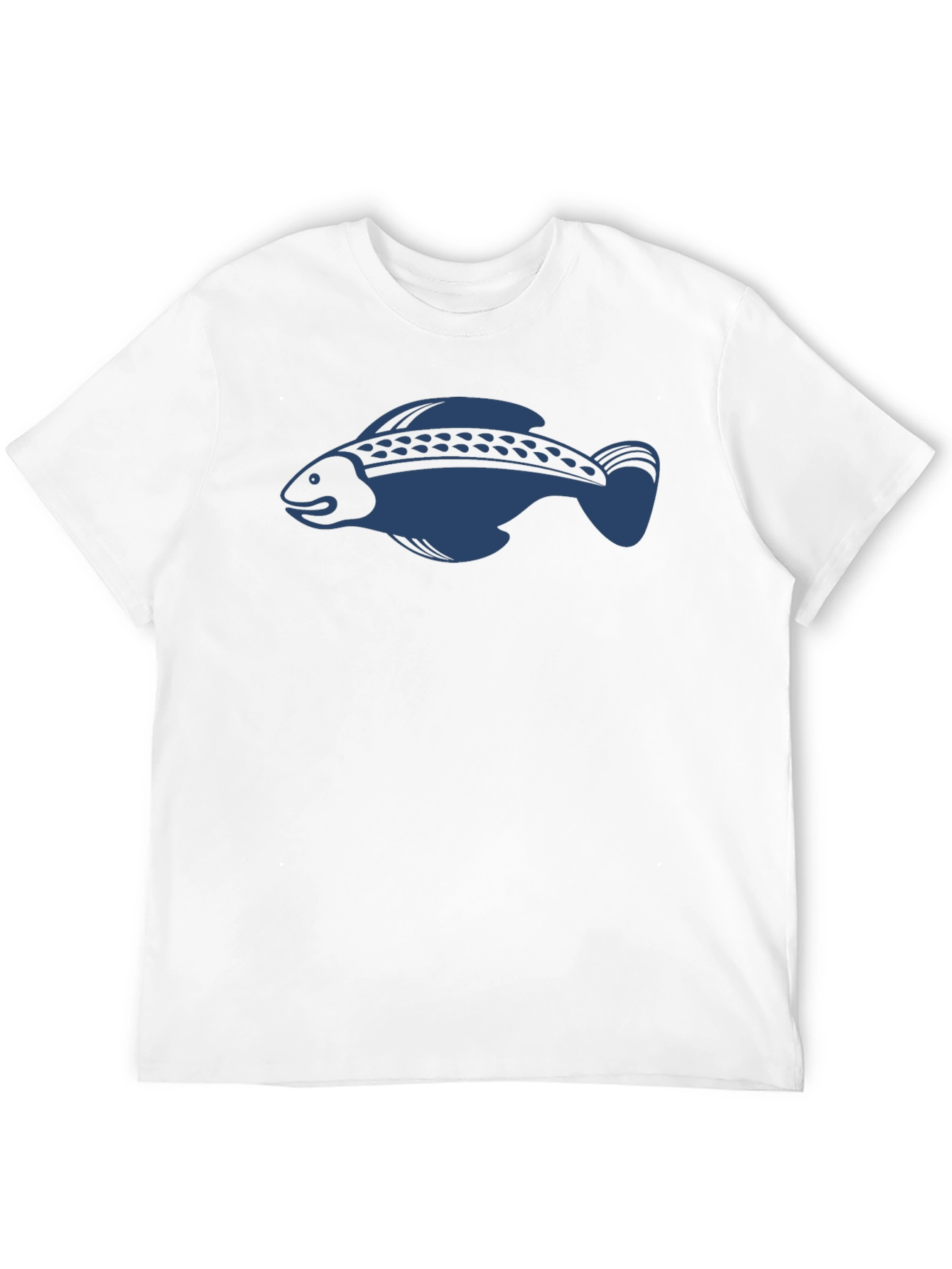 Mens Black T-Shirt with Fish Design