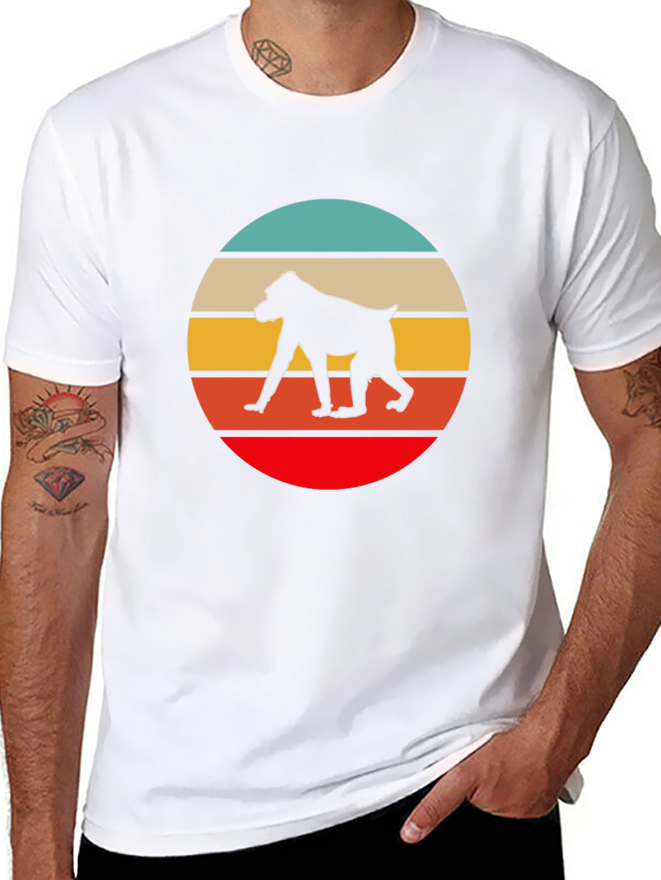 Retro Baboon Sunset T-Shirt - Unique Graphic Tee