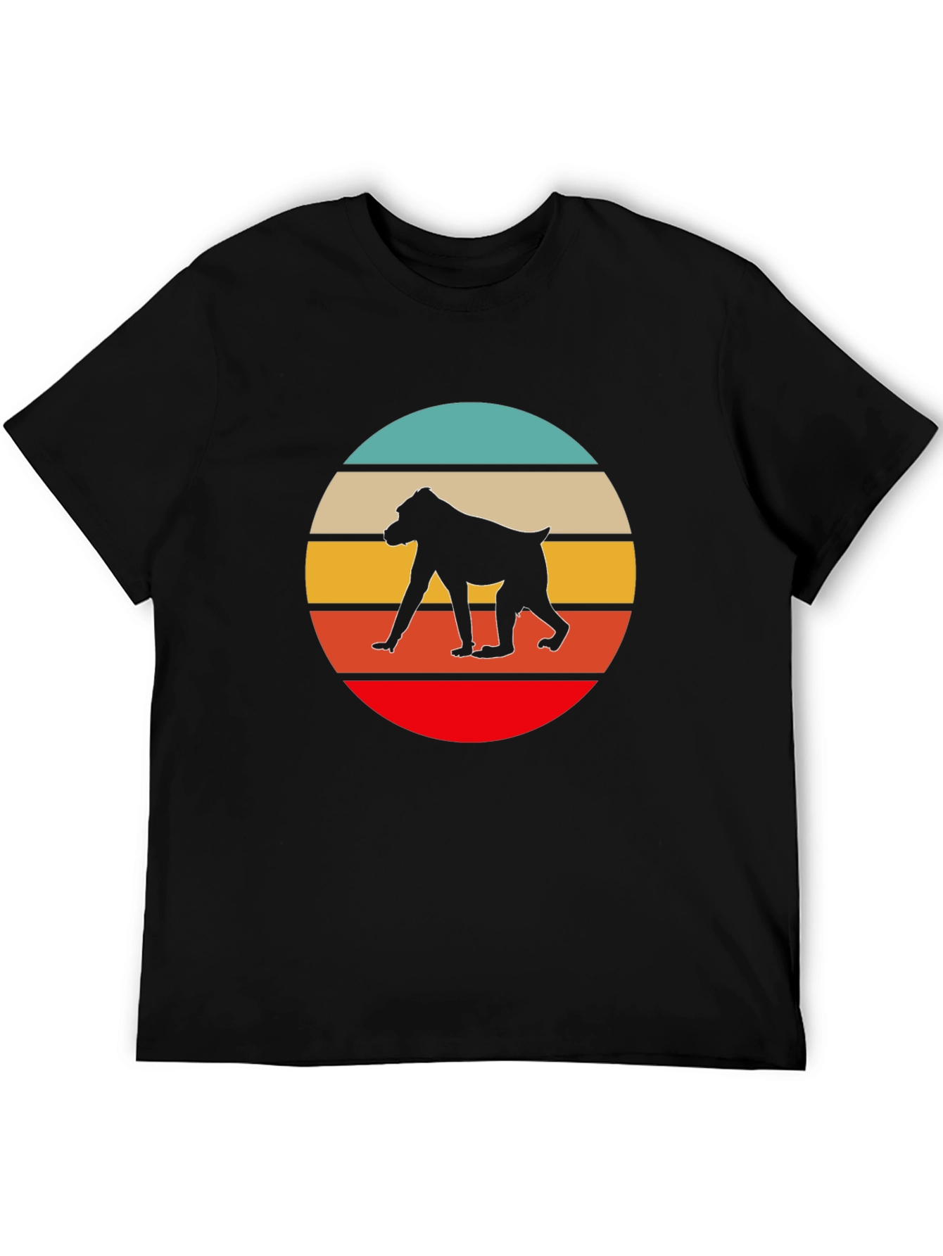 Retro Baboon Sunset T-Shirt - Unique Graphic Tee