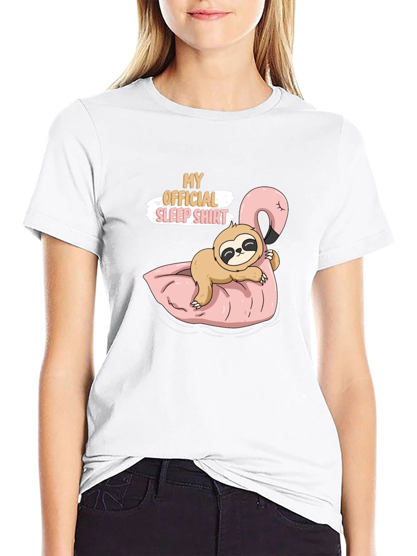 Sloth Flamingo Sleep Shirt - Comfy Casual Tee