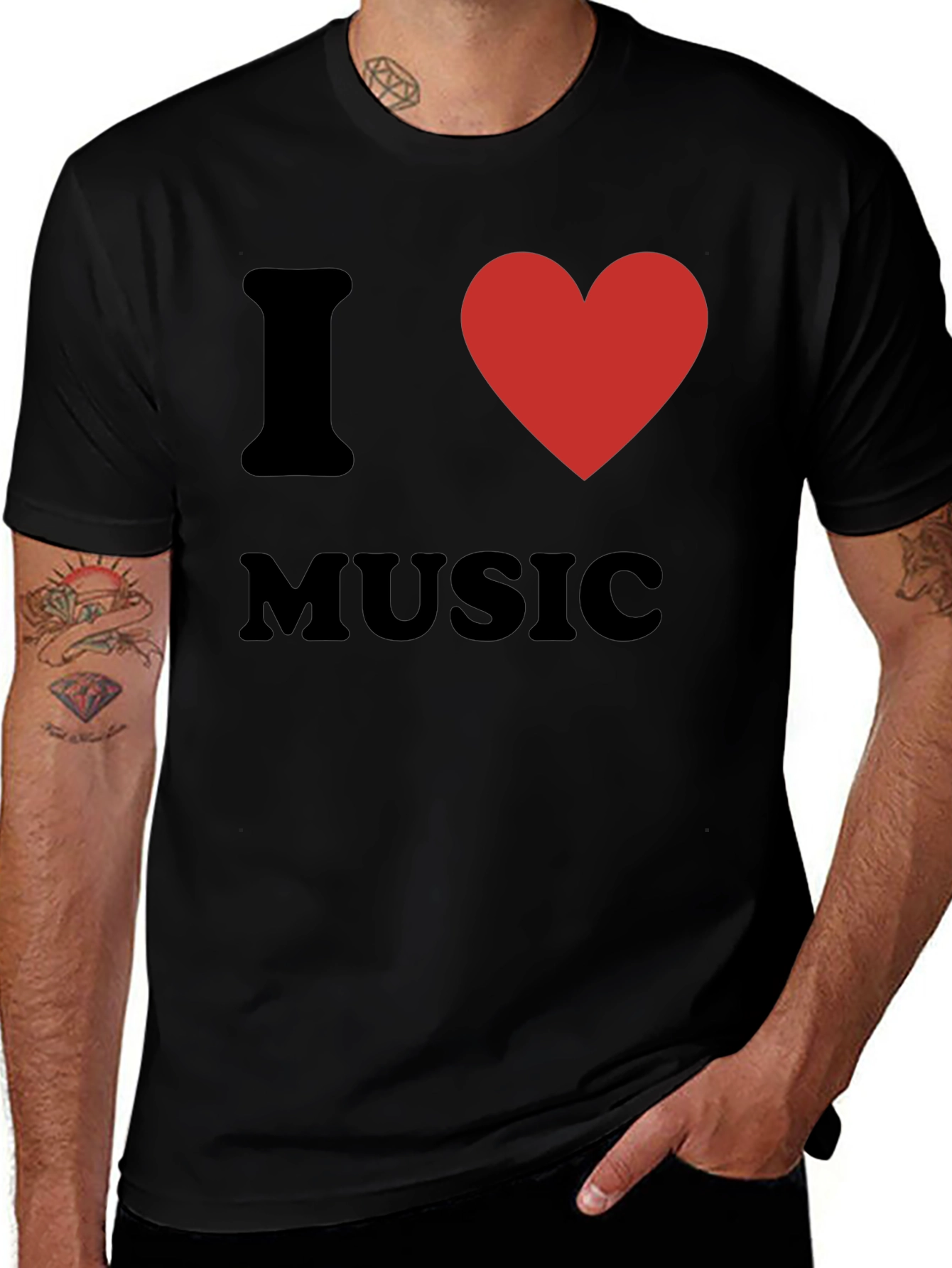 I Heart Music Graphic Tee - Soft Cotton Blend