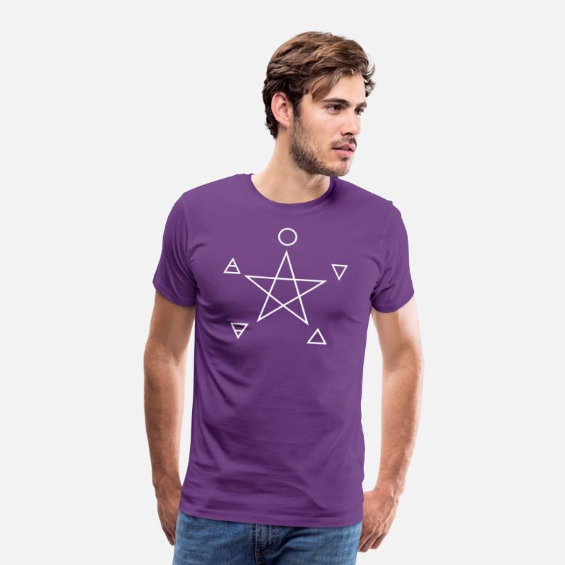 Pentagram with elements, spirit, magic symbols,