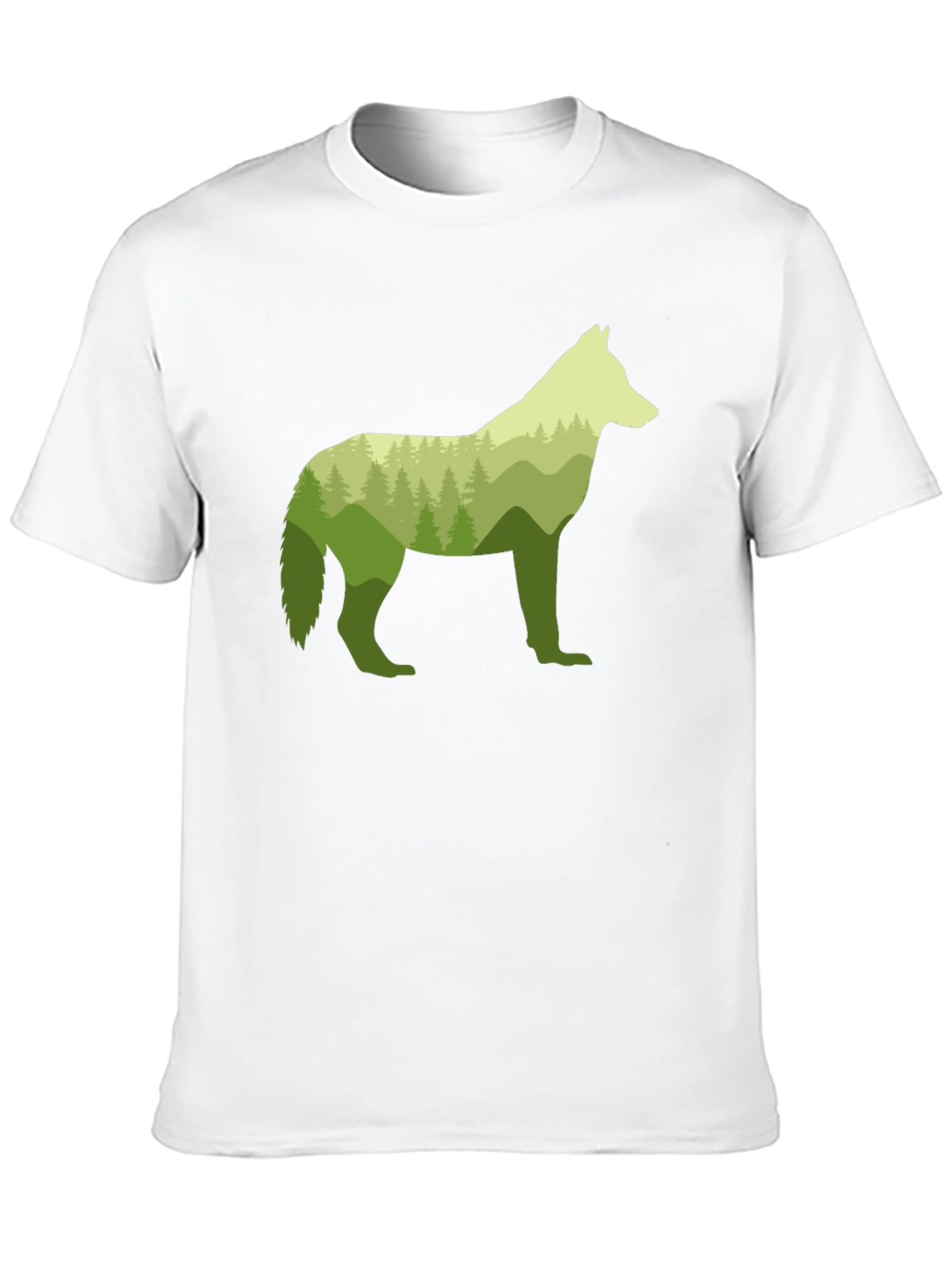 Nature Wolf Graphic Tee - Stylish Mens Black T-Shirt