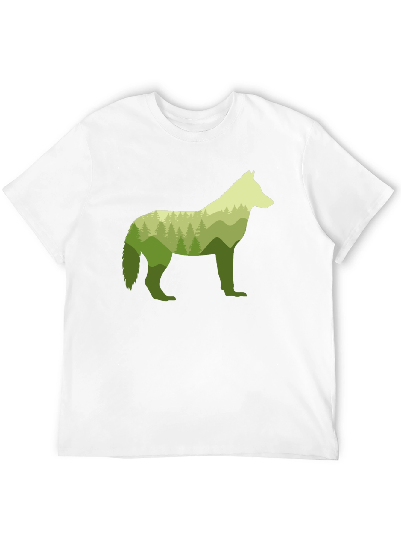 Nature Wolf Graphic Tee - Stylish Mens Black T-Shirt