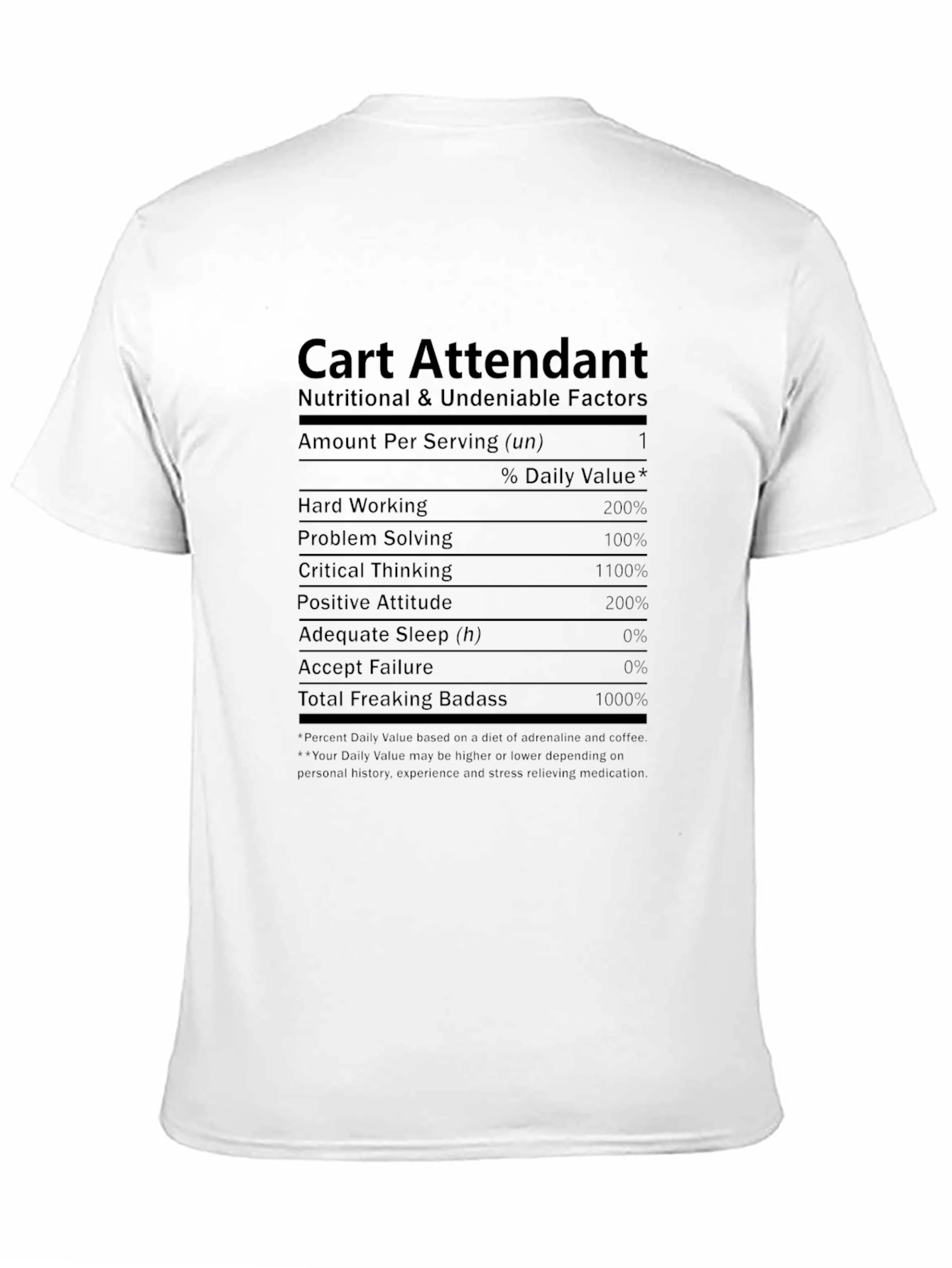 Cart Attendant Nutritional Facts T-Shirt