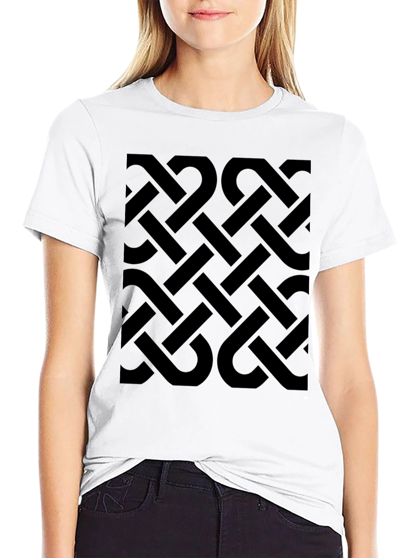 Black Celtic Knot Pattern T-Shirt