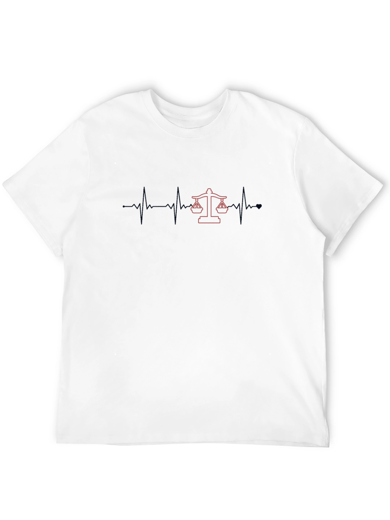 Lawyer Heartbeat T-Shirt - Scales of Justice