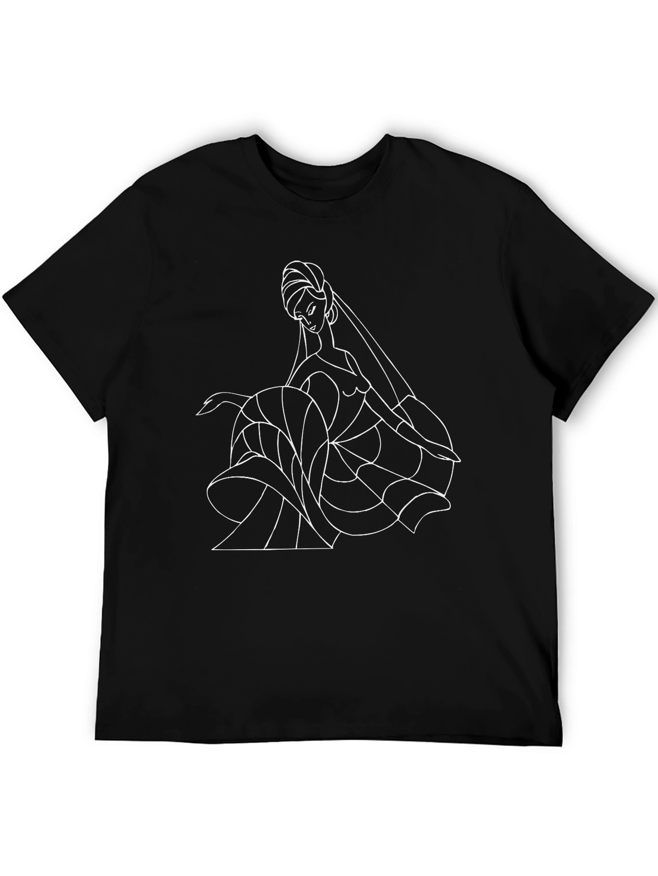Abstract Woman Graphic Tee - Black