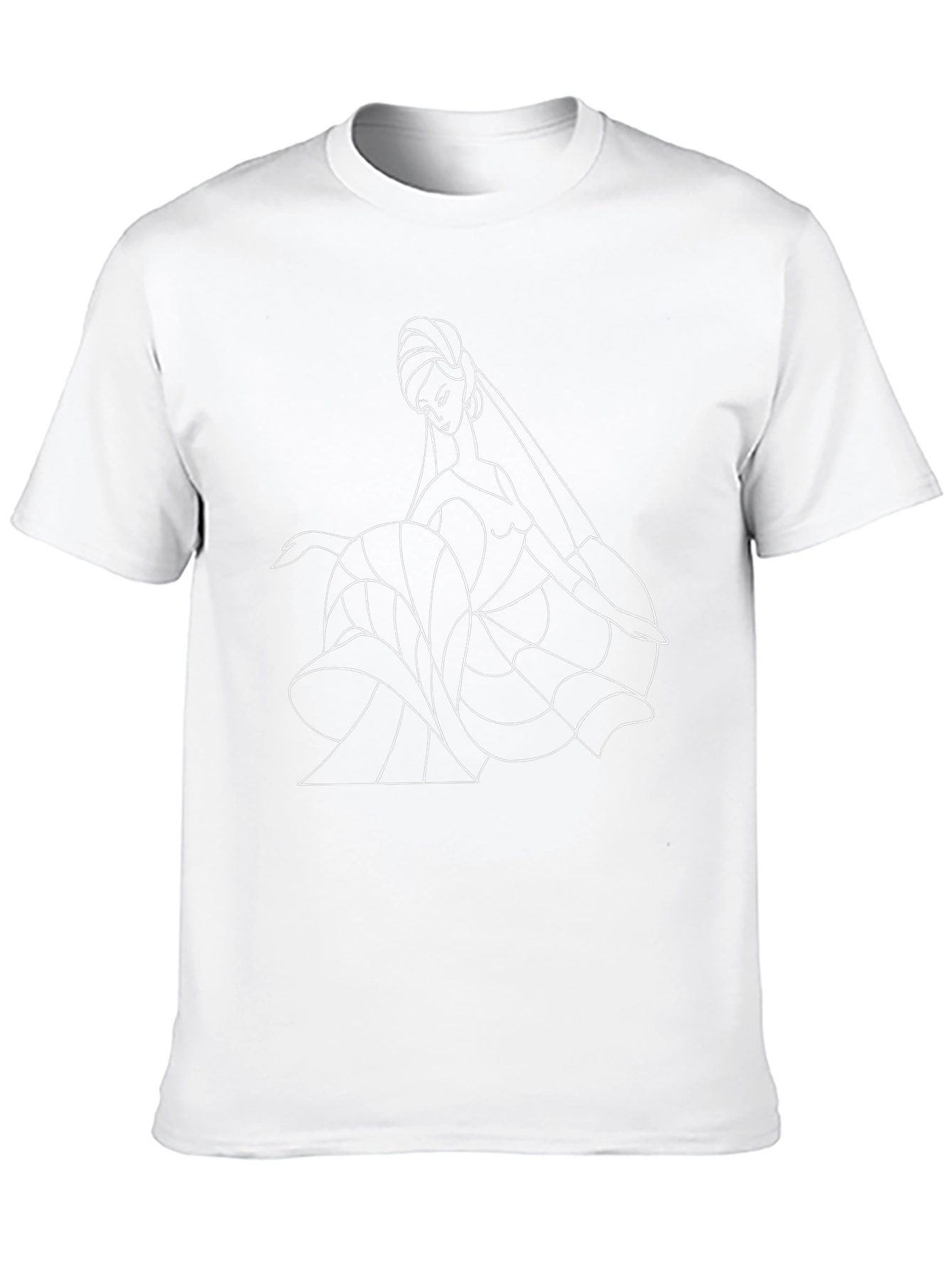 Abstract Woman Graphic Tee - Black