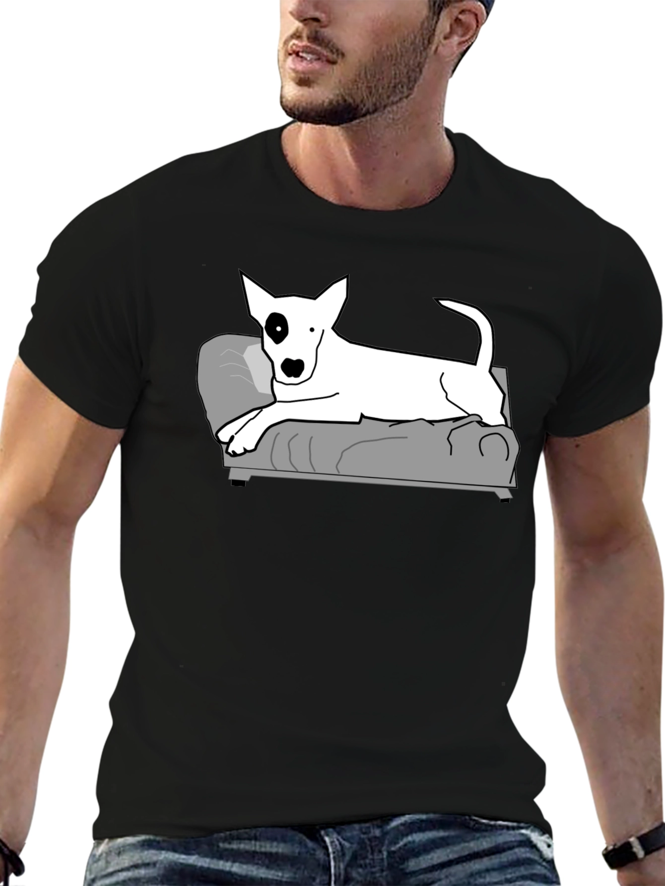 Cool Bull Terrier Dog Black T-Shirt