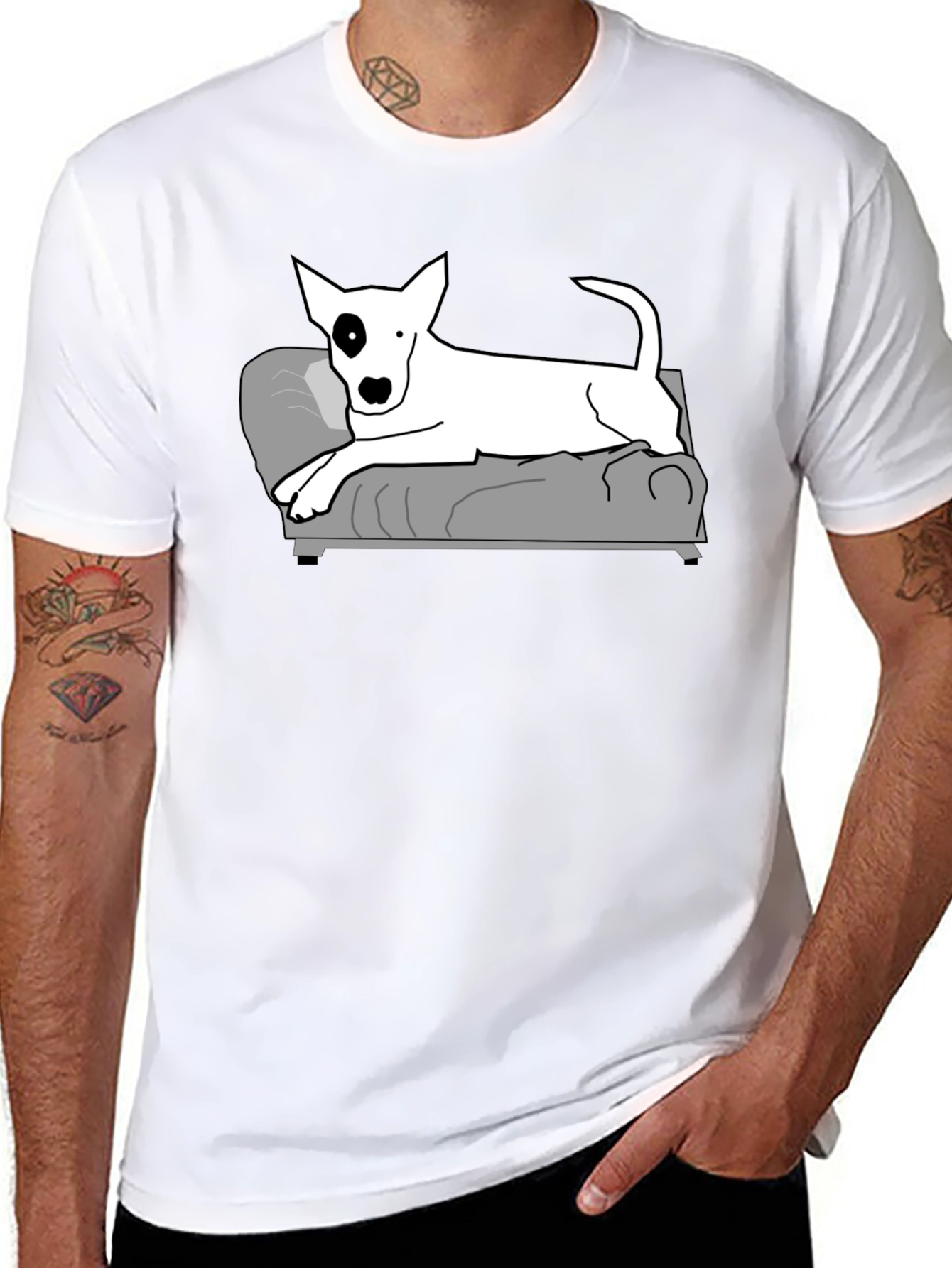 Cool Bull Terrier Dog Black T-Shirt