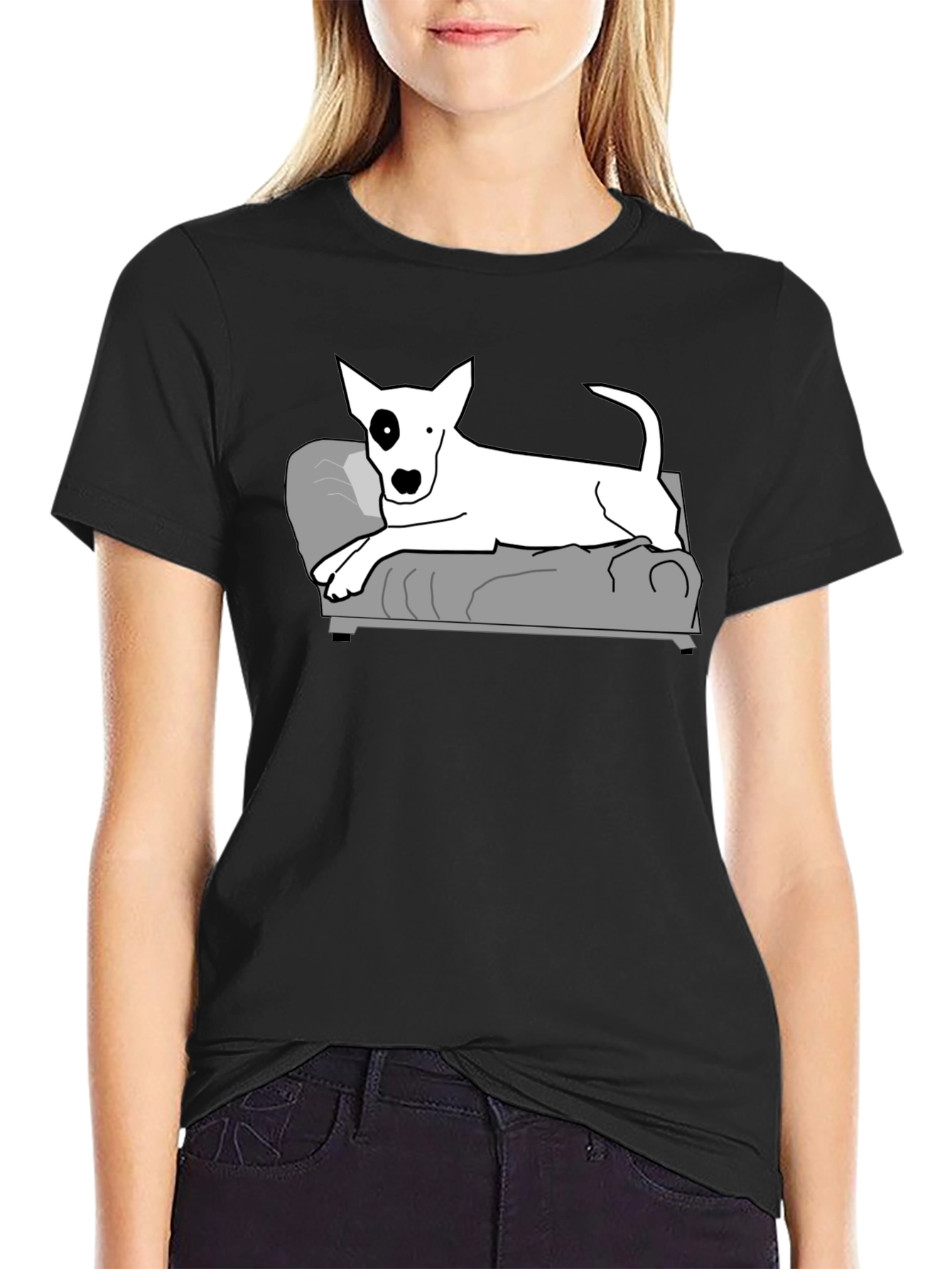 Cool Bull Terrier Dog Black T-Shirt