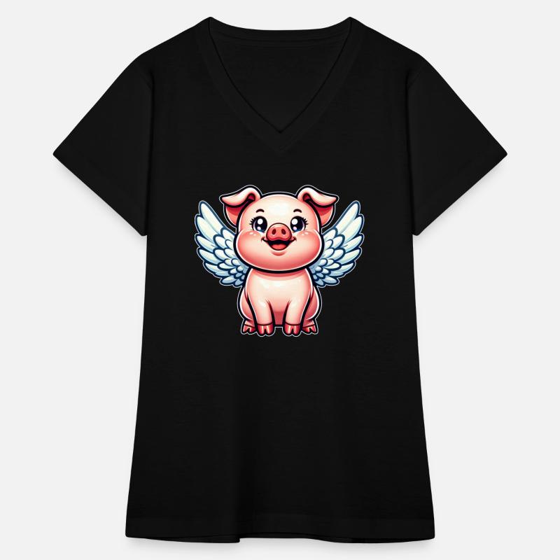 Pig Piglet Sow Angel Wings Cute Cartoon