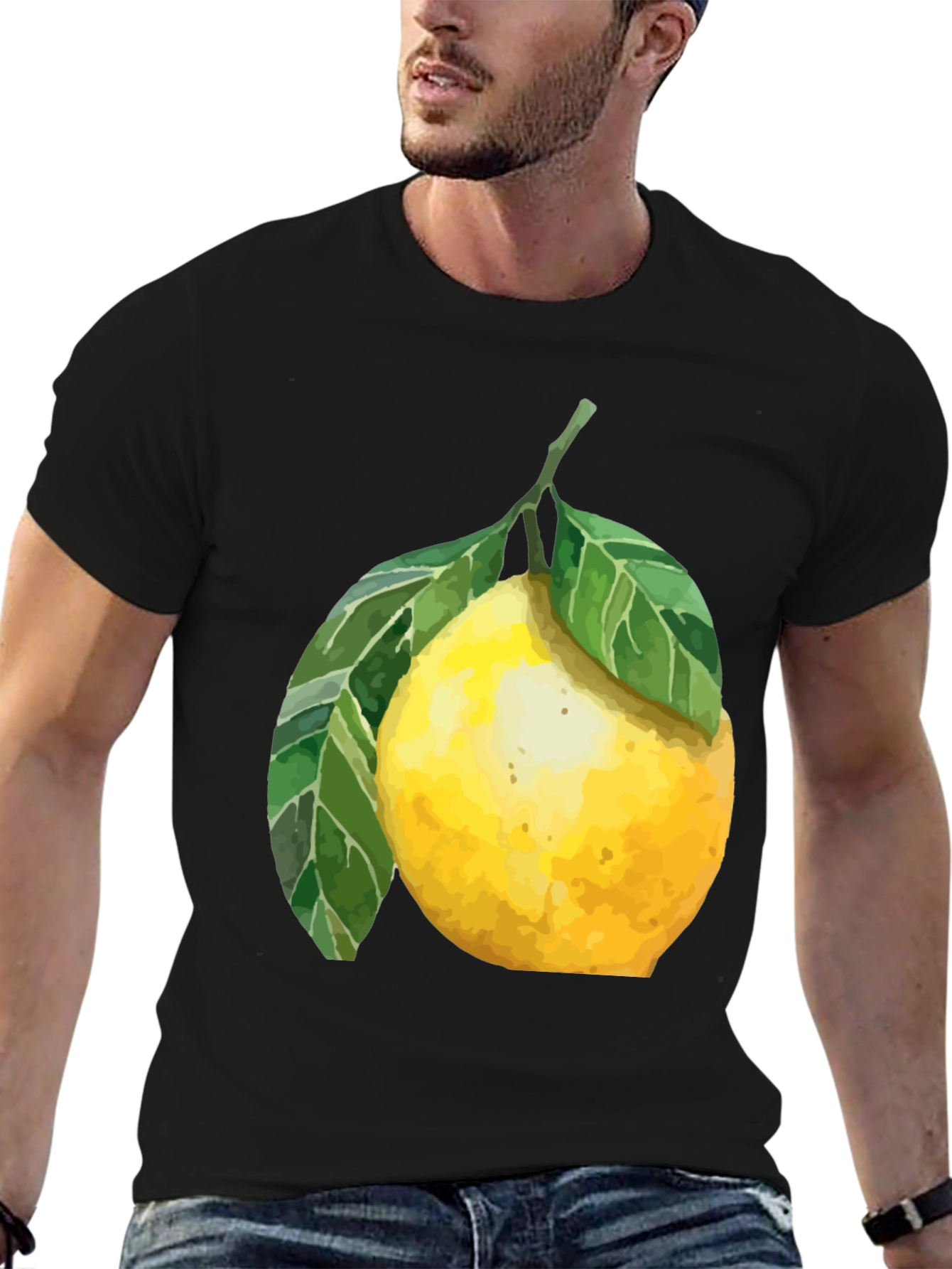 Lemon Graphic T-Shirt - Black Cotton Tee