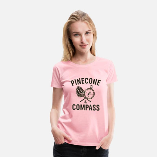 Pinecone & Compass – Rustic Nature Explorer Tee