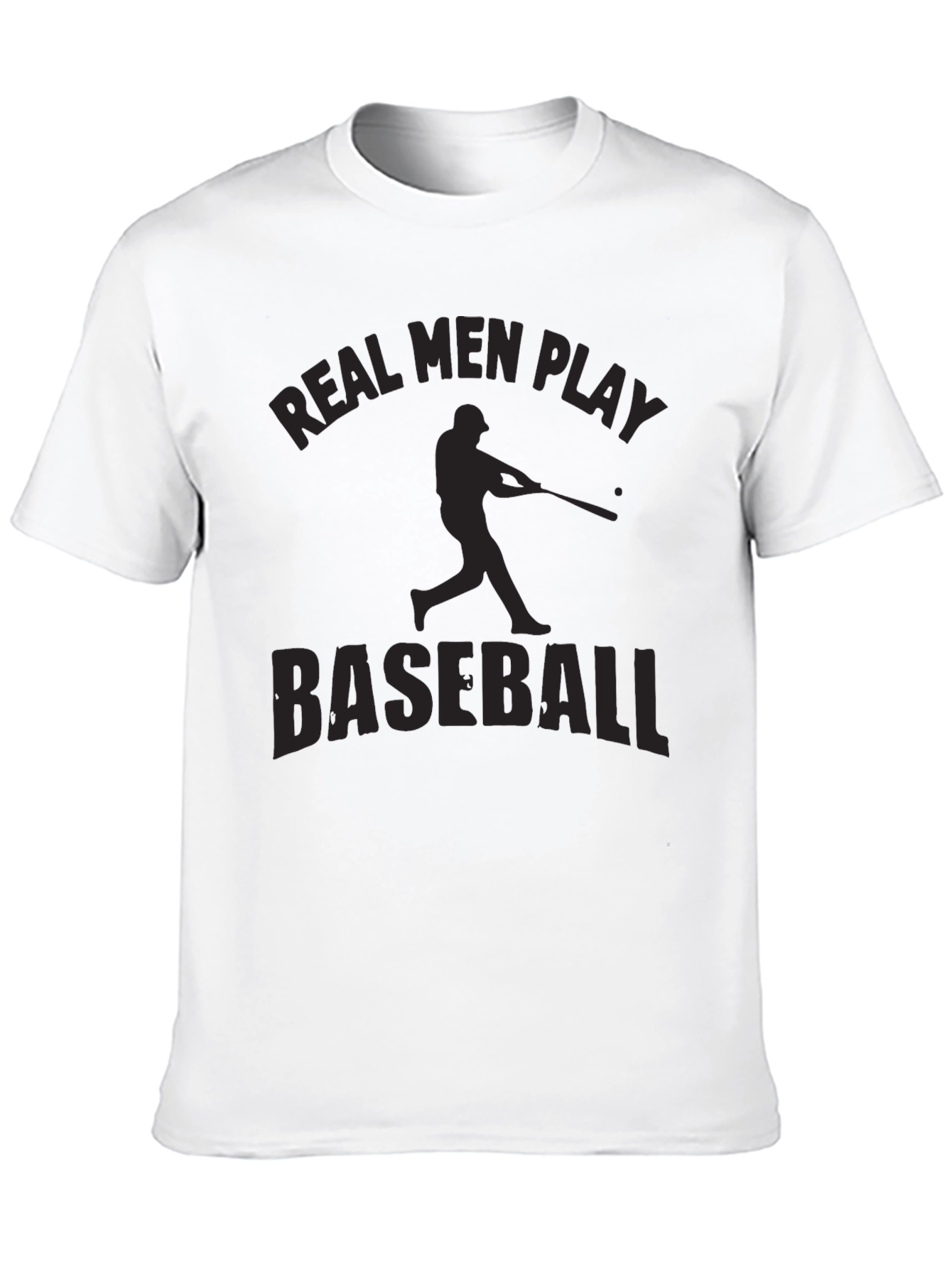 Real Men Play Baseball Black T-Shirt
