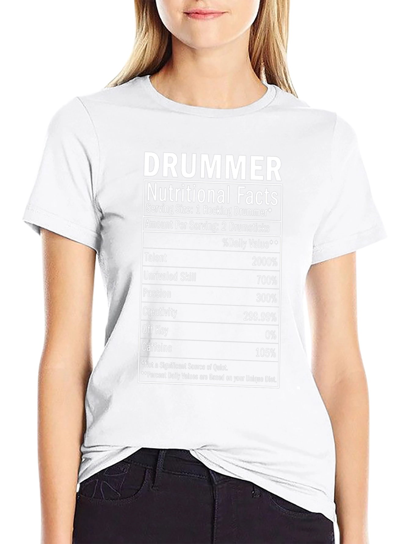 Funny Drummer Nutritional Facts T-Shirt