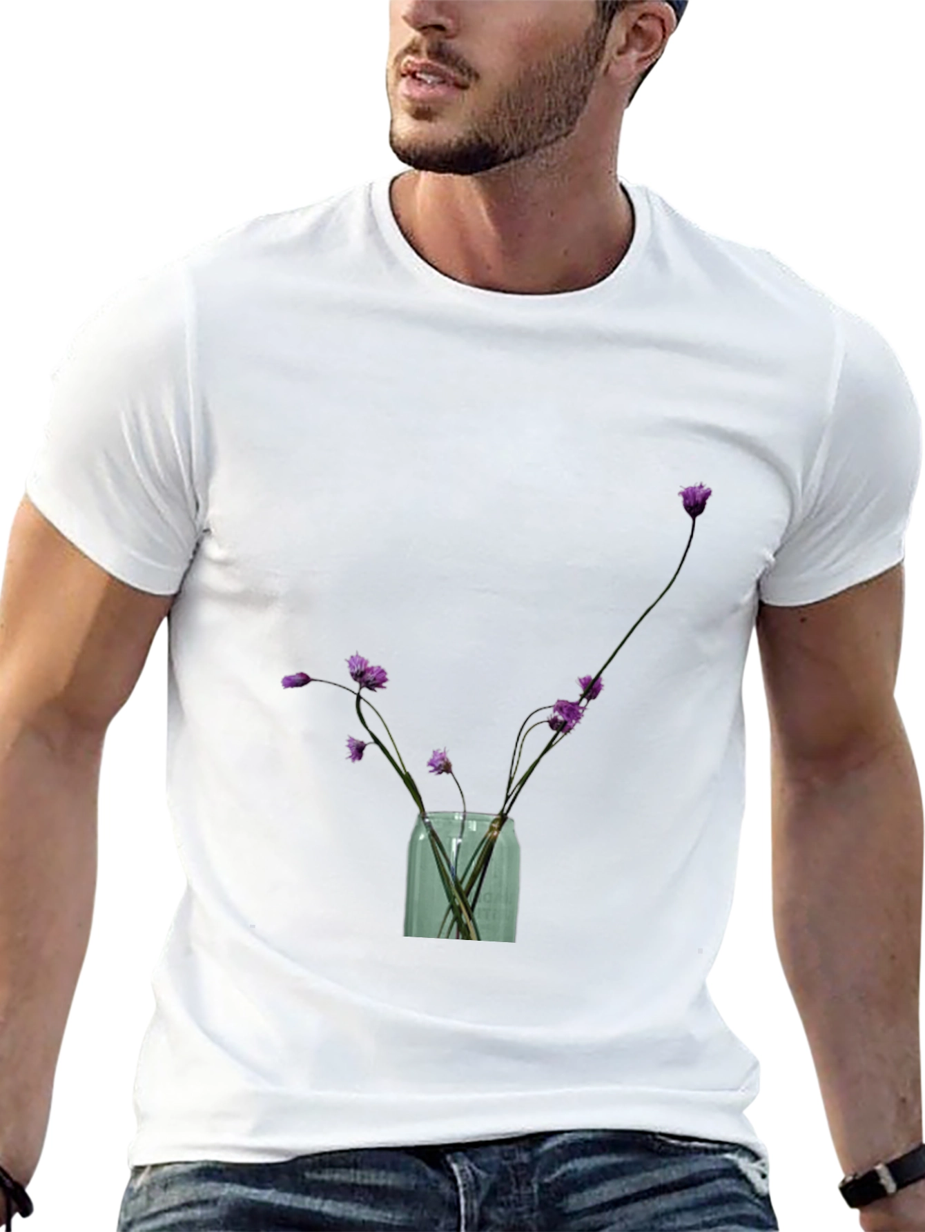 Floral Vase Graphic Tee - Stylish Casual Wear