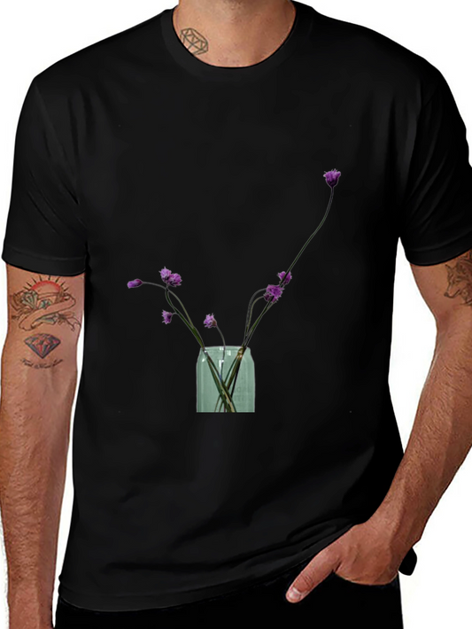 Floral Vase Graphic Tee - Stylish Casual Wear